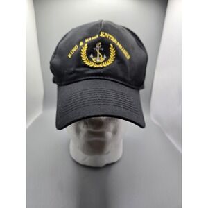 Vintage King & King Enterprises Black Snapback Hat‎ Anchor Crest Logo OSFM